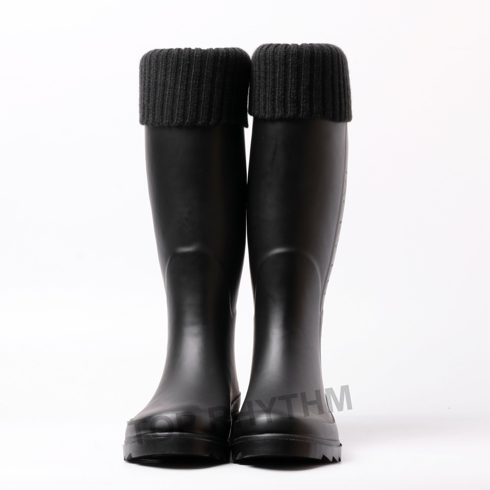 winter safety gumboots premium custom gumboots black knitting ladies wellington boots women