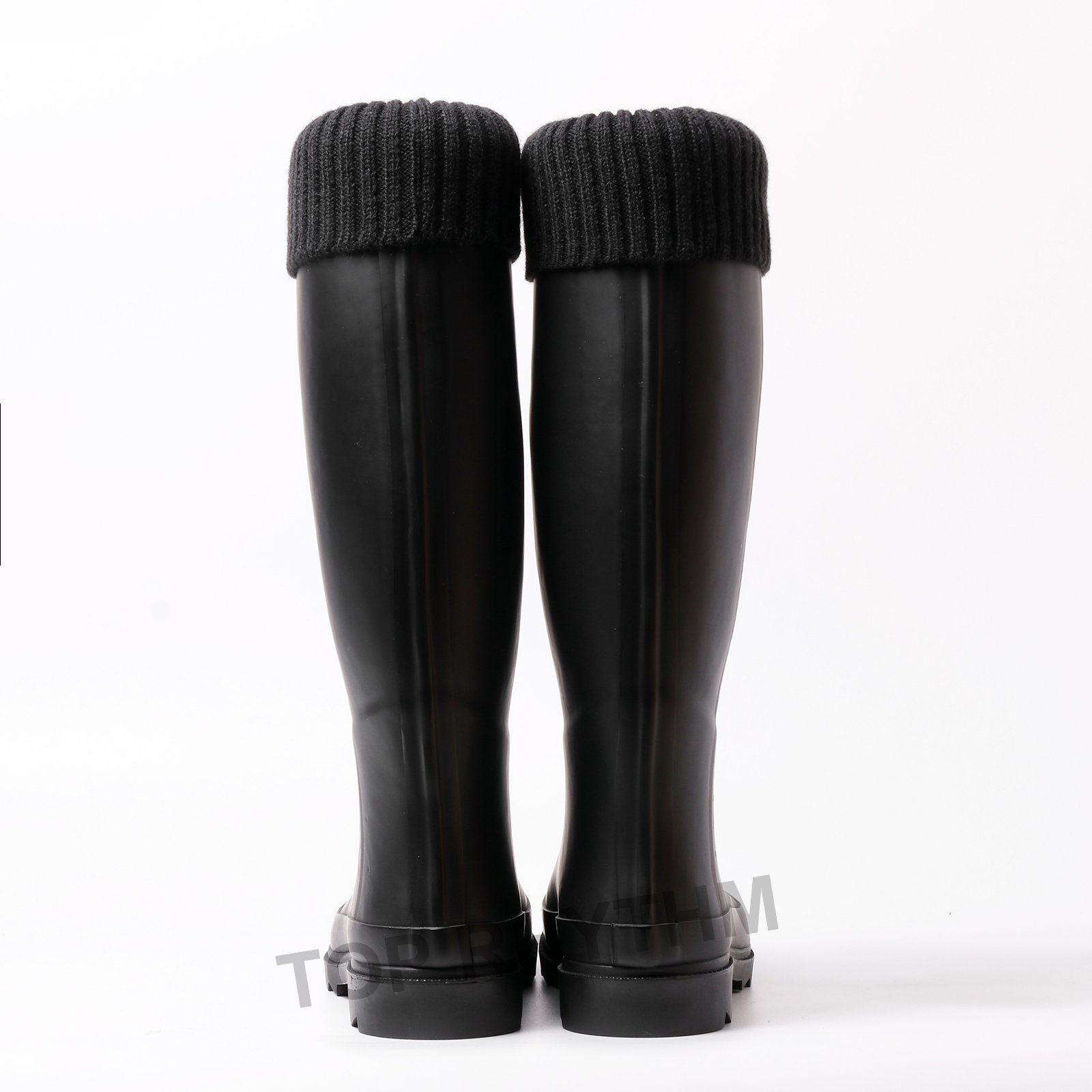 winter safety gumboots premium custom gumboots black knitting ladies wellington boots women