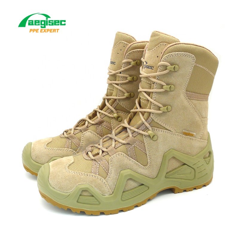 AEGISEC cow suede best desert hiking boots insulated slip oil resistant waterproof combat work boots