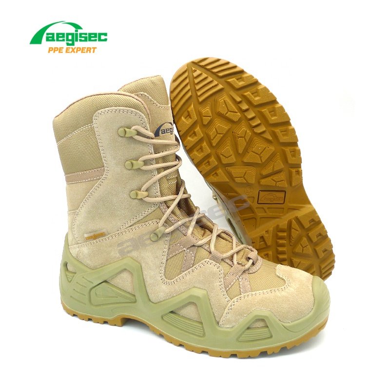 AEGISEC cow suede best desert hiking boots insulated slip oil resistant waterproof combat work boots