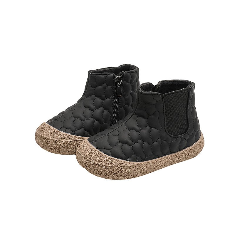 Hot Sell Children Thicken The Fleece Boots Girls Soft-Soled Boots Kids Children Black Boots For Girls