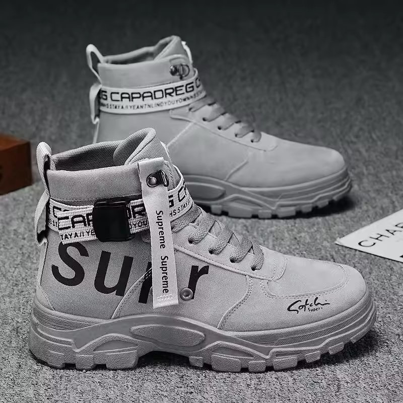 Soft Anti-Slip Canvas TPU Lace-Up Boots Camouflage Pattern Ankle Height for Summer Winter Season Upper Material Suede
