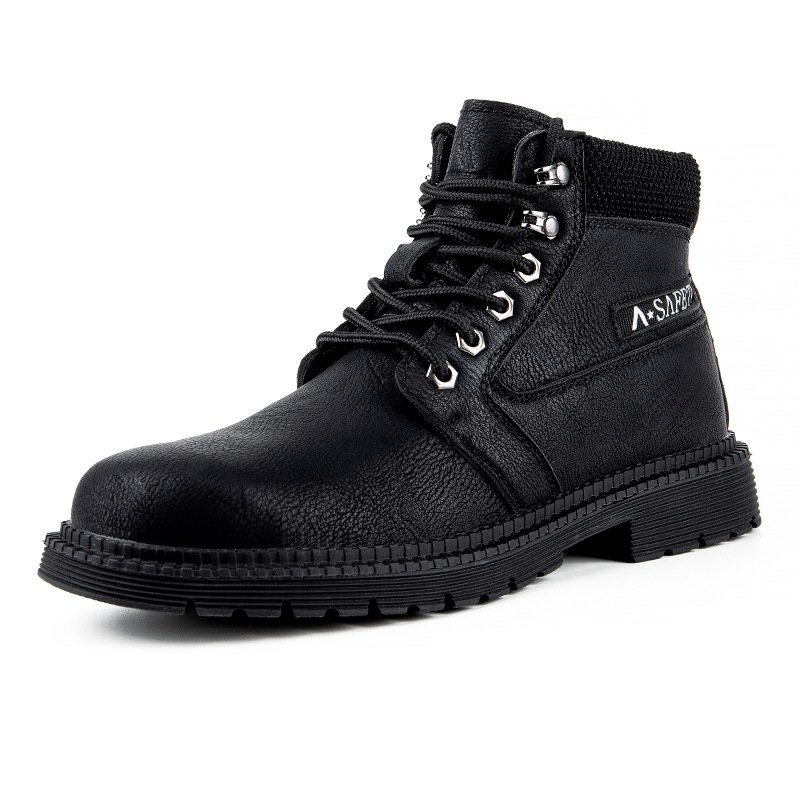Mens Steel Toe Safety Shoes Lightweight Breathable Anti-smashing Anti-puncture Anti-static Protective Work Boots
