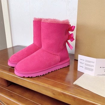 Fashion inside & outside real Genuine Cow Leather wool fur boots kids snow flat leather winter warm boots