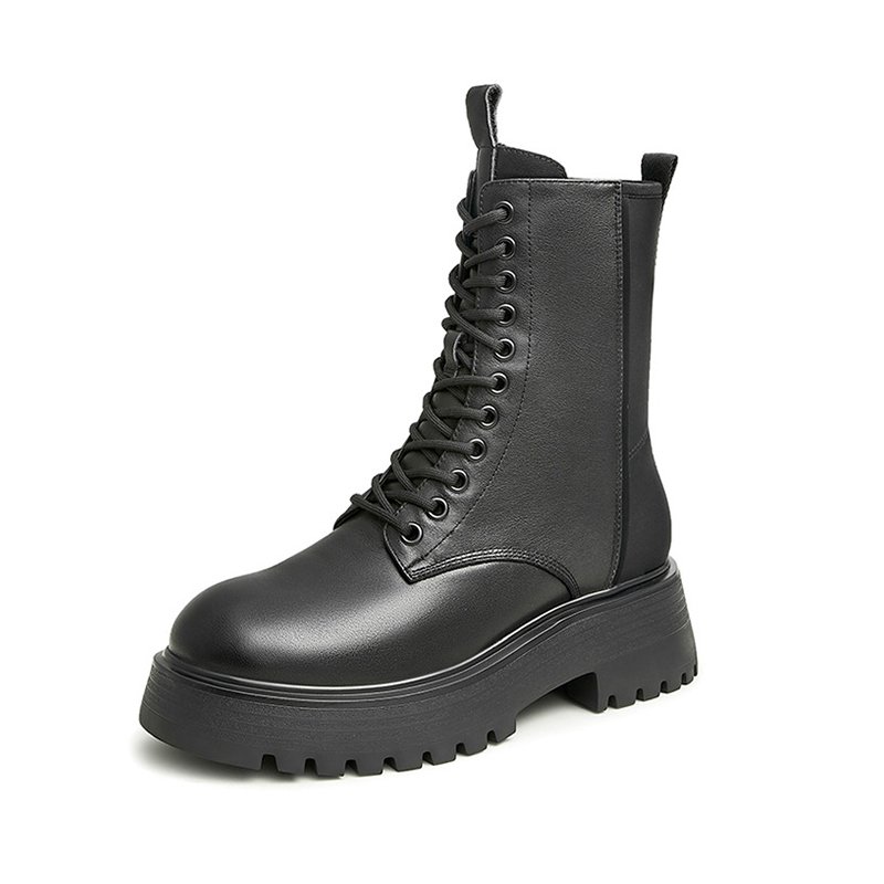 Strength manufacturers custom winter boots rubber sole leather upper warm women's Martin boots