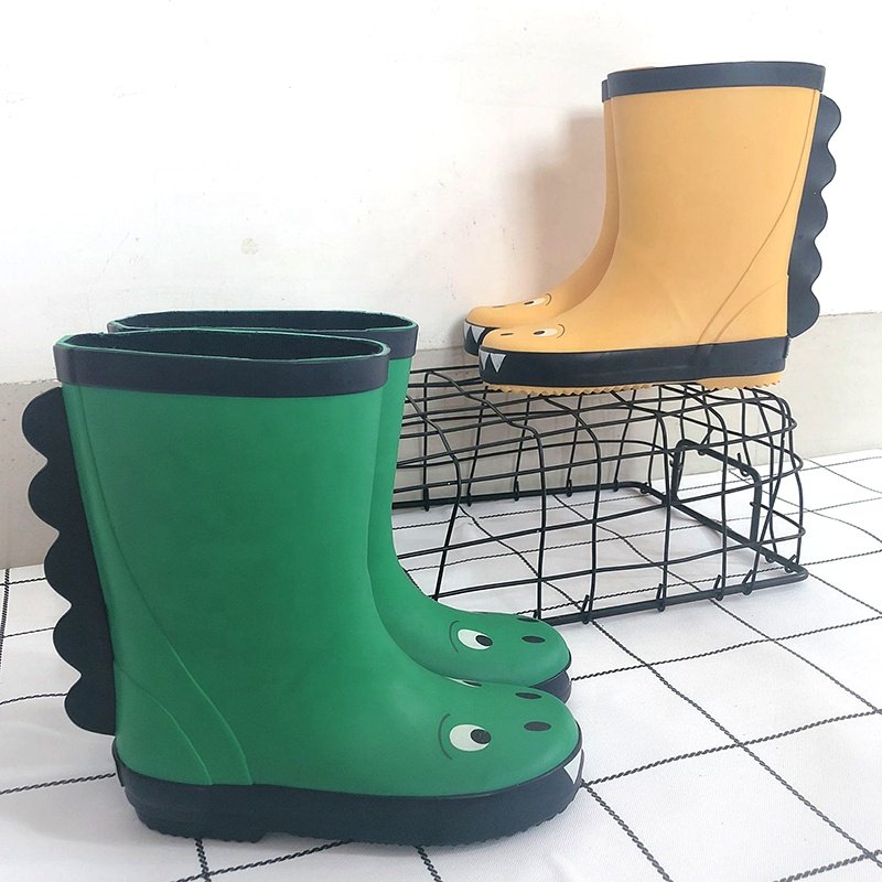 Water Shoes Three-dimensional Animal Dinosaur Non-slip Bee Rain Boots for Boys Cotton Fabric Unisex Silica Gel