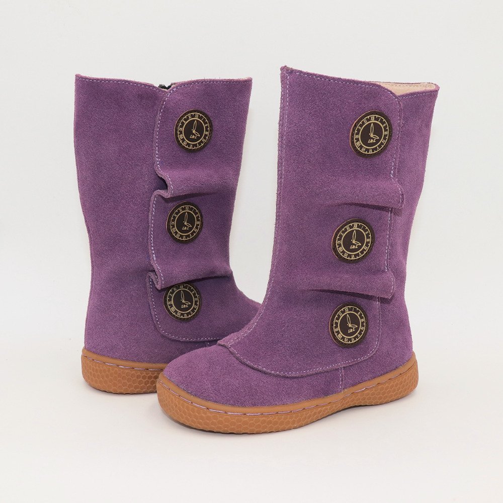 gum sole High Quality super soft barefoot flat breathable leather casual cute print western brown ankle boot for baby tod