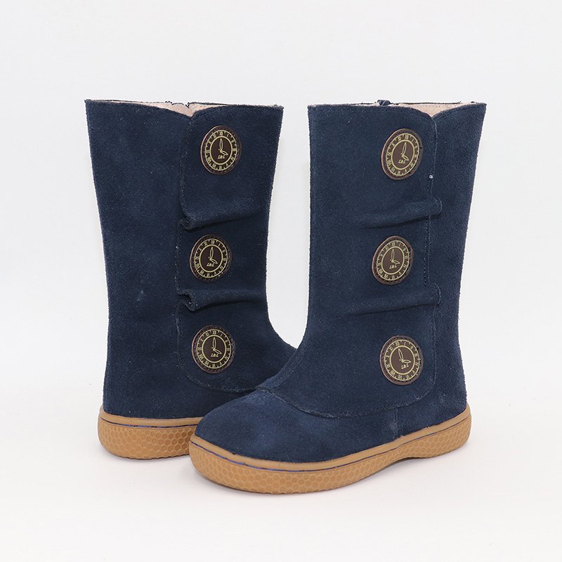 gum sole High Quality super soft barefoot flat breathable leather casual cute print western brown ankle boot for baby tod