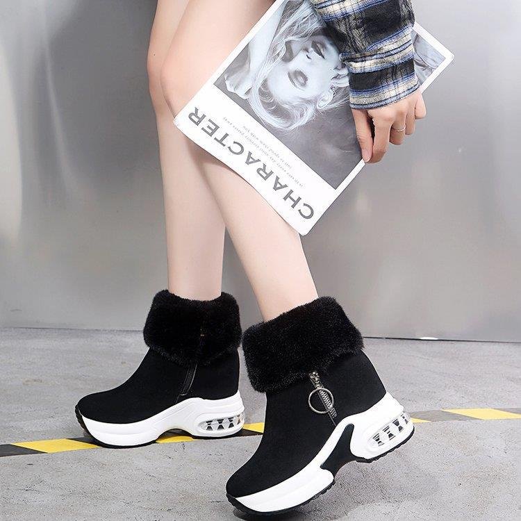 Xuanhui size 41-43 wholesale fashion plush fluffy women's winter footwear snow warm boots shoes for women
