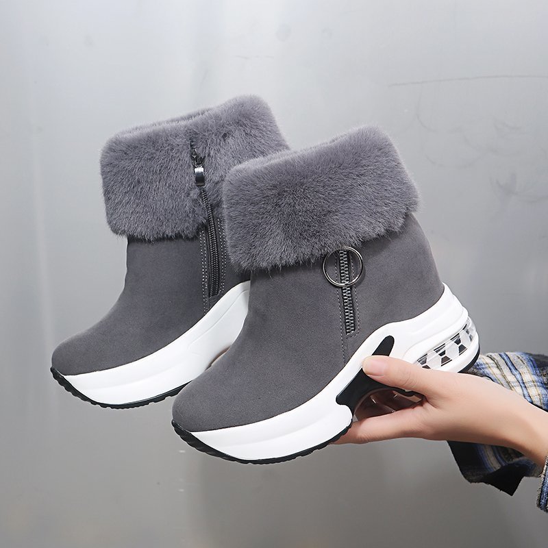 Xuanhui size 41-43 wholesale fashion plush fluffy women's winter footwear snow warm boots shoes for women