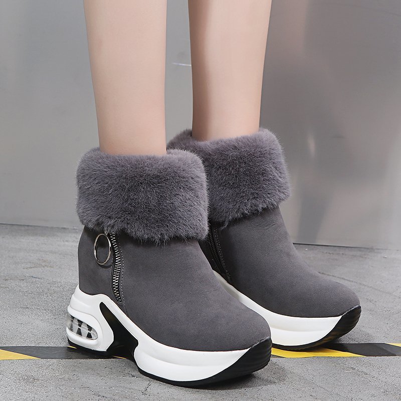 Xuanhui size 41-43 wholesale fashion plush fluffy women's winter footwear snow warm boots shoes for women