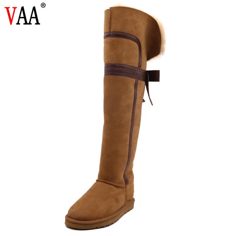 CF-118 Free Samples Double Face Australian Sheepskin Warm Winter Snow High Boots