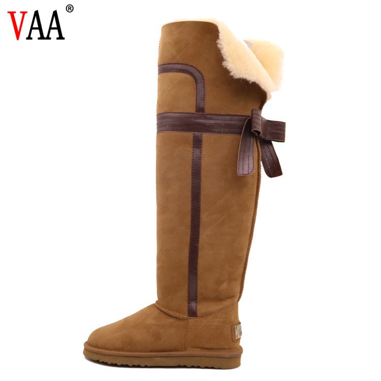 CF-118 Free Samples Double Face Australian Sheepskin Warm Winter Snow High Boots