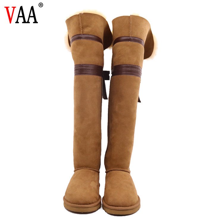CF-118 Free Samples Double Face Australian Sheepskin Warm Winter Snow High Boots