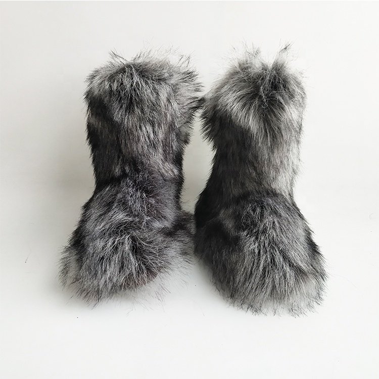 2020 New Arrive Winter Boots Women Shoes Ladies Faux Fur Boots PVC Midi Women's Snow Boots Winter Ii Waterproof Fur Lined Chart
