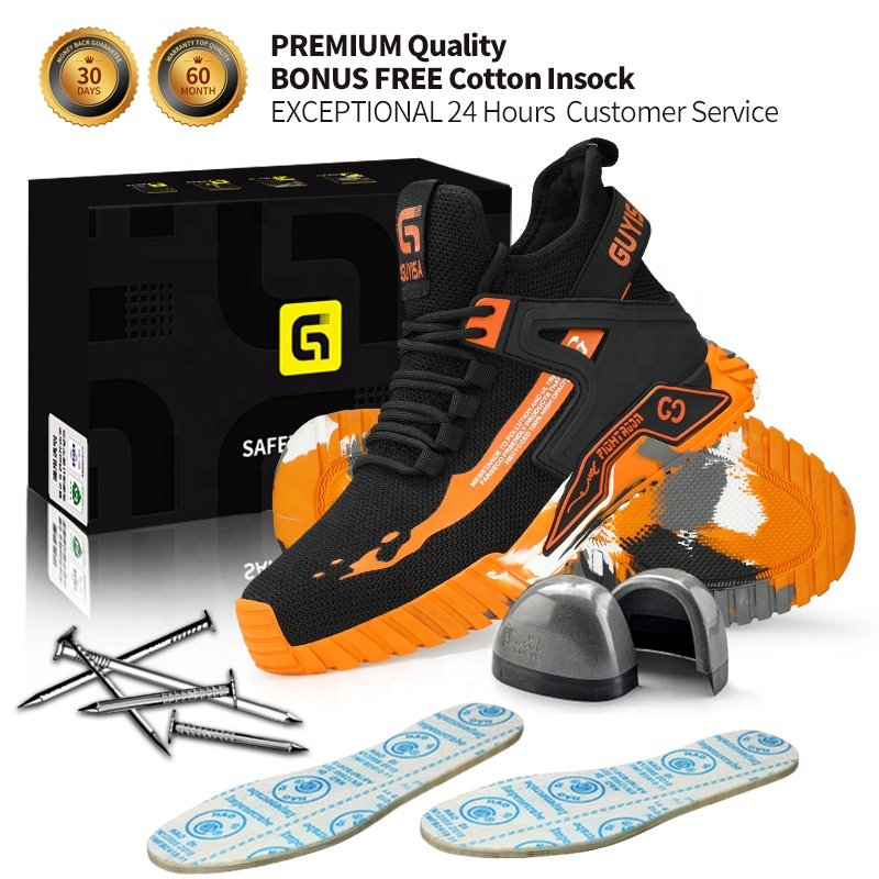 GUYISA Fashion safety shoes Outdoor sports steel toe breathable work boot