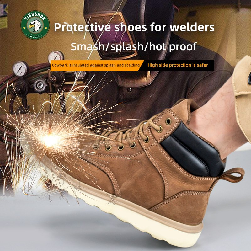 Durable,Oil/Skid Resistant Steel Toe Work Boots Safety Industrial Construction Men's Steel Toe Safety Boots