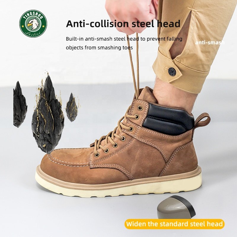 Durable,Oil/Skid Resistant Steel Toe Work Boots Safety Industrial Construction Men's Steel Toe Safety Boots