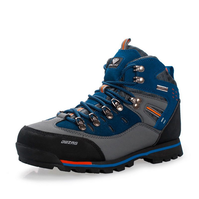 Men's Multifunction High-Top Cow Leather Hiking Boot Waterproof Outdoor Trekking Climbing Sneakers Winter Summer Mountain