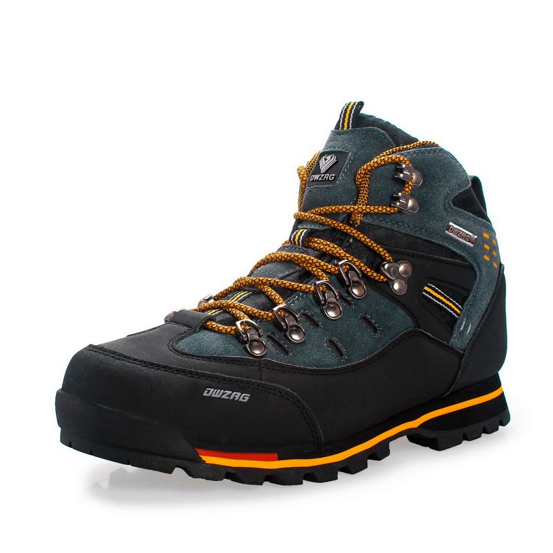 Men's Multifunction High-Top Cow Leather Hiking Boot Waterproof Outdoor Trekking Climbing Sneakers Winter Summer Mountain