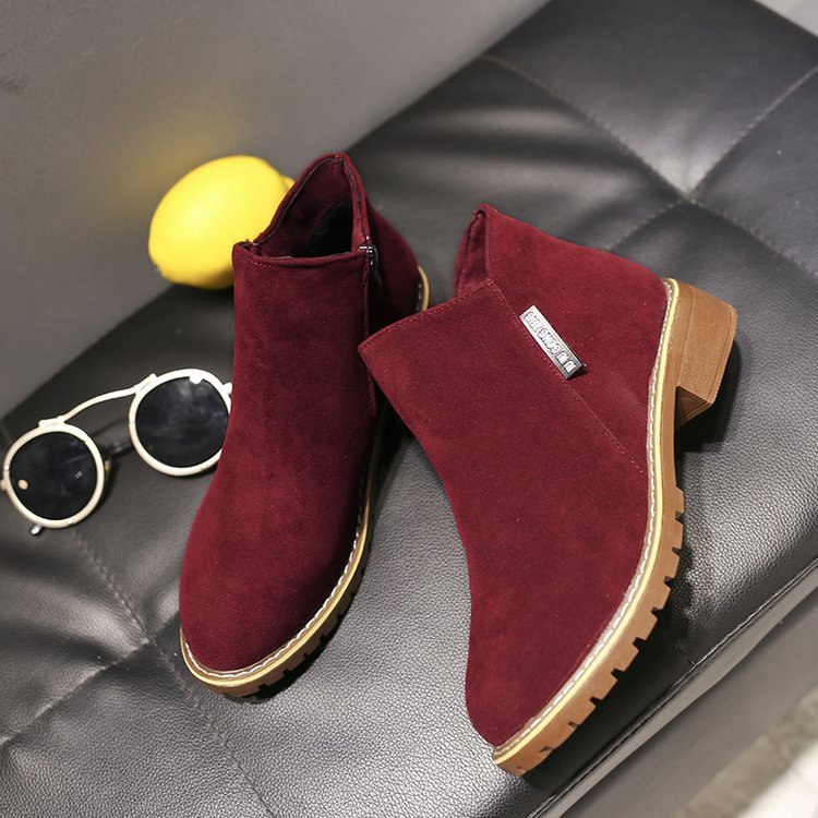 New Design 2023 Women Winter Snow Boots Ladies Warm Wool Suede Booties Casual Mid-heels Boots