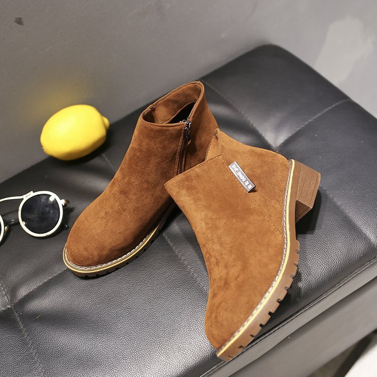 New Design 2023 Women Winter Snow Boots Ladies Warm Wool Suede Booties Casual Mid-heels Boots