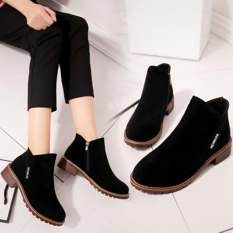 New Design 2023 Women Winter Snow Boots Ladies Warm Wool Suede Booties Casual Mid-heels Boots