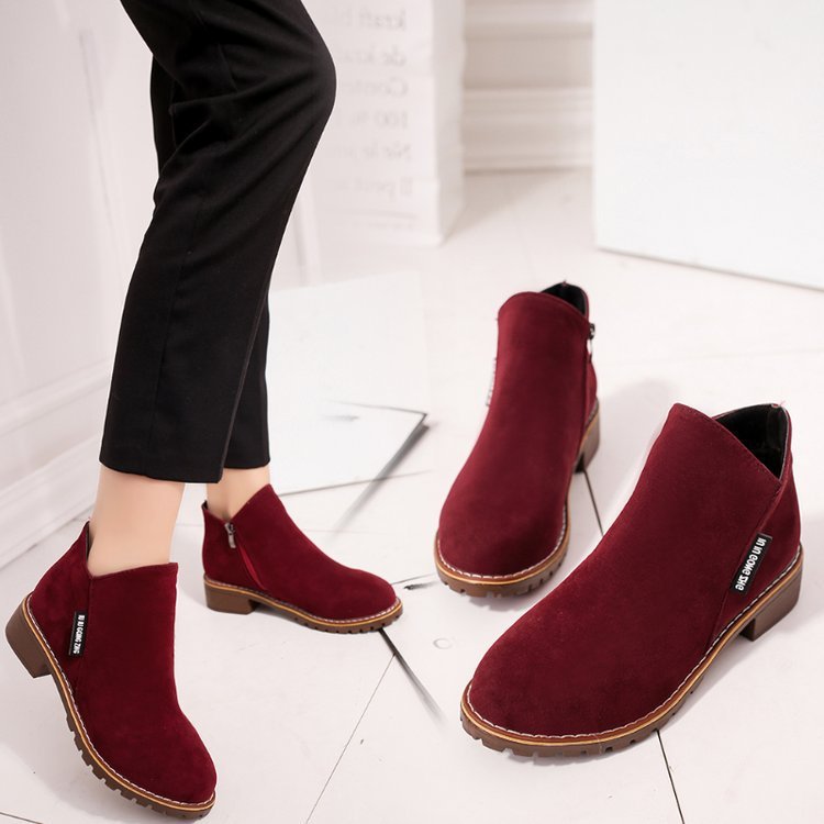 New Design 2023 Women Winter Snow Boots Ladies Warm Wool Suede Booties Casual Mid-heels Boots