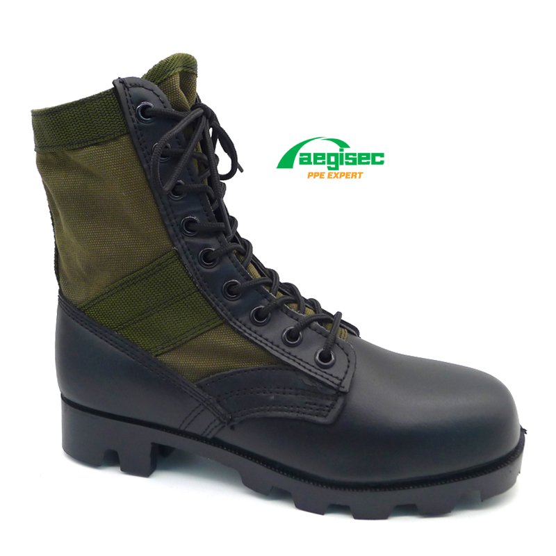 AEGISEC cow leather high ankle tactical boots rubber sole desert boots men shoes slip resistant security jungle boots