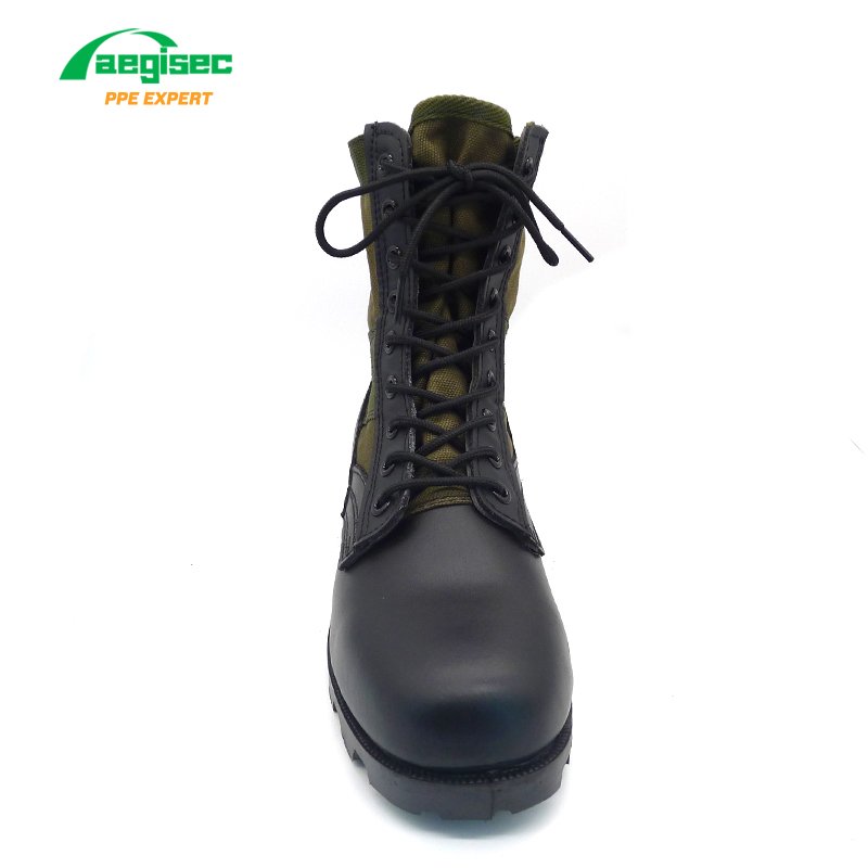 AEGISEC cow leather high ankle tactical boots rubber sole desert boots men shoes slip resistant security jungle boots