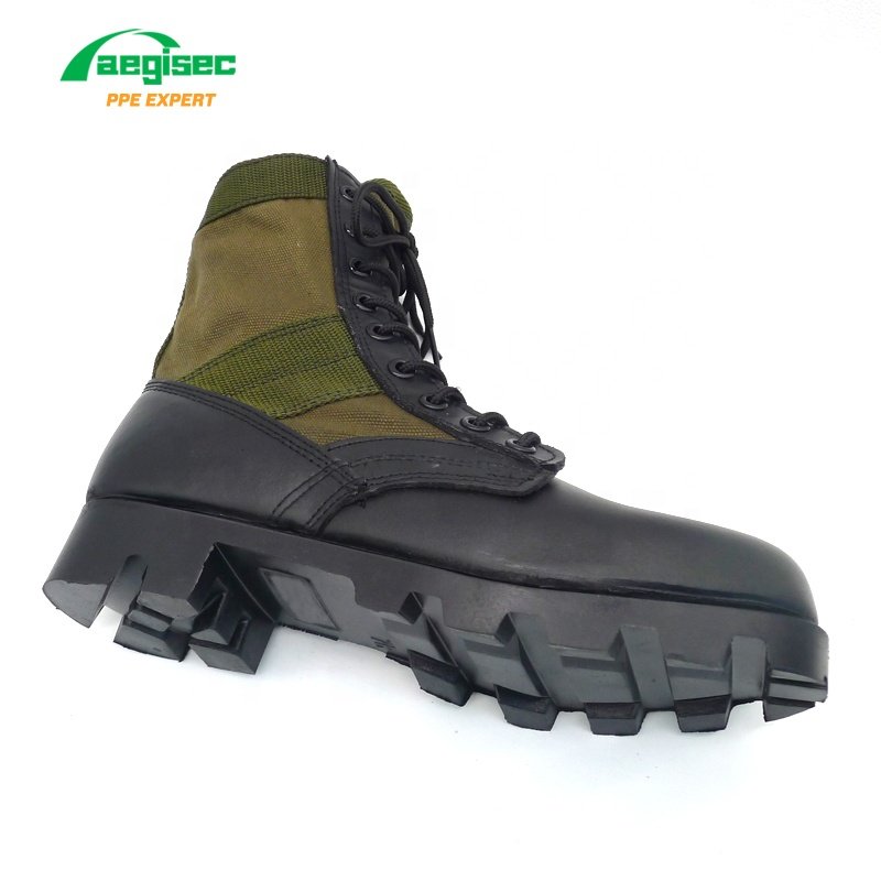 AEGISEC cow leather high ankle tactical boots rubber sole desert boots men shoes slip resistant security jungle boots