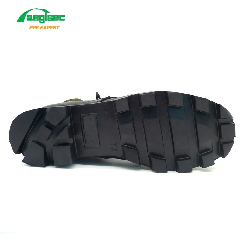 AEGISEC cow leather high ankle tactical boots rubber sole desert boots men shoes slip resistant security jungle boots