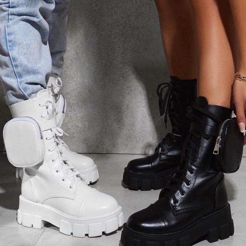 BUSY GIRL WQ1001 Women's lace up ankle boots sequins square heel boots for women and ladies fashon boots shoes