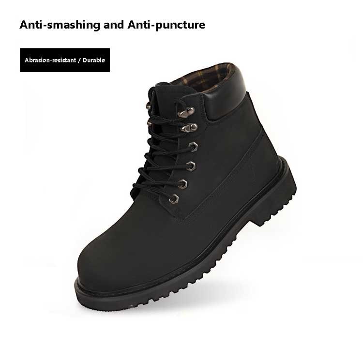 Men's breathable steel toe cap anti smash work boots lightweight microfiber leather Goodyear safety boots