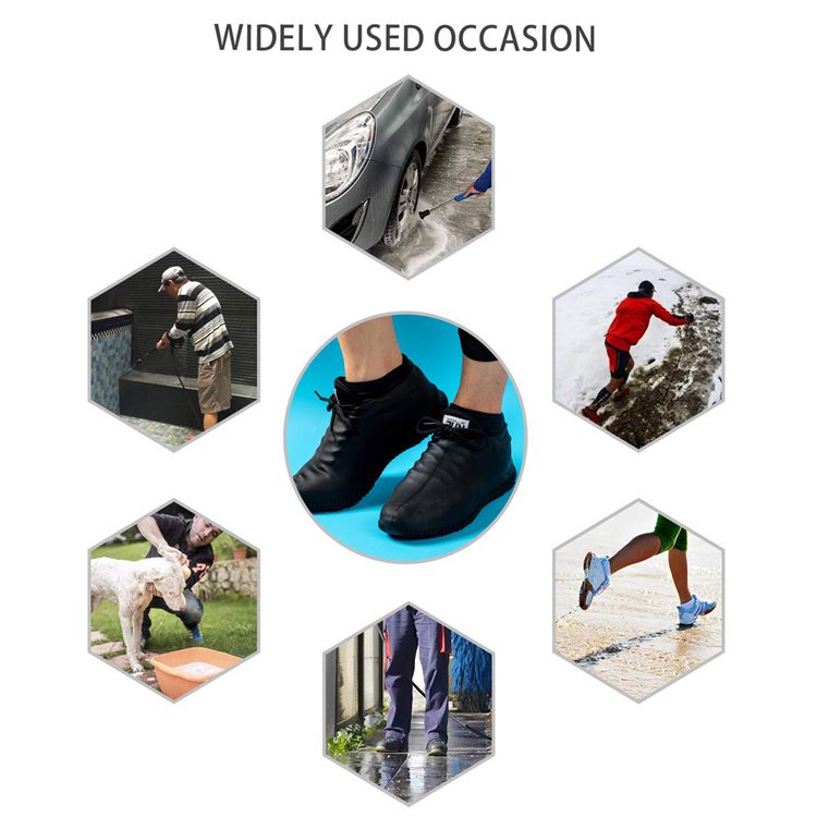 Reusable Waterproof Silicone Rain Overshoe Galoshes Ankle Boot Anti-Slip Shoe Covers Women Kids-Durable Summer Autumn Outdoor