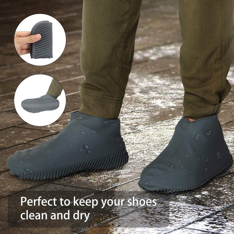 Reusable Waterproof Silicone Rain Overshoe Galoshes Ankle Boot Anti-Slip Shoe Covers Women Kids-Durable Summer Autumn Outdoor