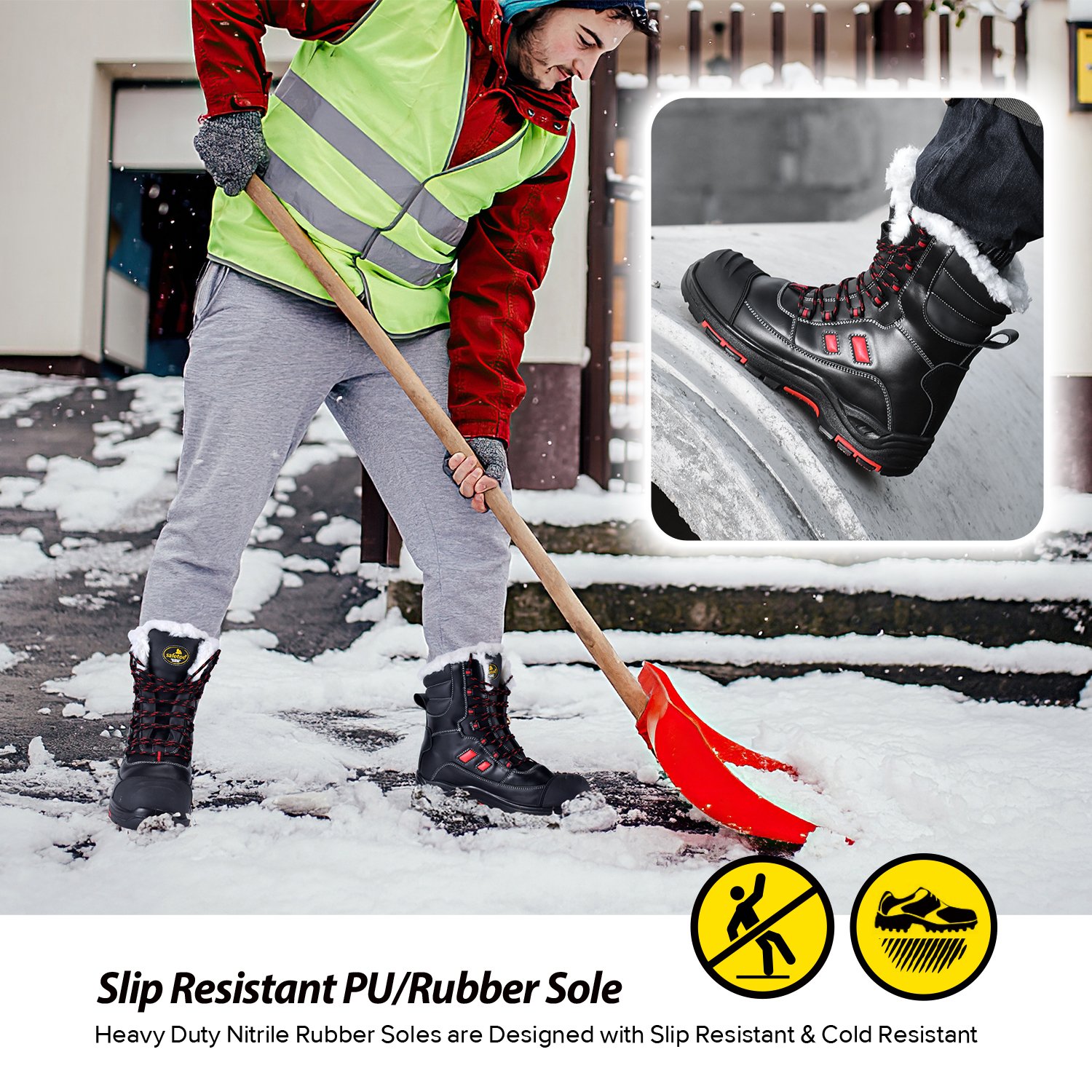 Northern Europe Cold Resistant Winter Warm Wool Fur Safety Boots For Snow Season Russia Mongolia