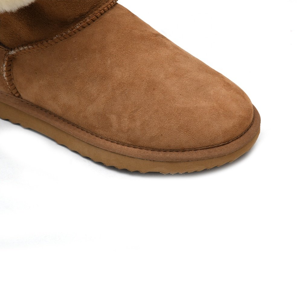 Fashion Comfortable Faux Rabbit Fur Long Upper Yarn Cable Knitted Keep Warm Woman'S Sheepskin Snow Boots for Winter