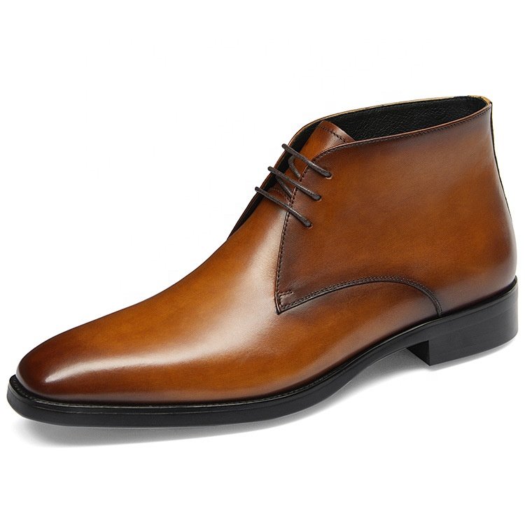 Elegant fashion genuine leather men boots wholesale leather boots for men oxford handmade breathable Party men's ankle boots