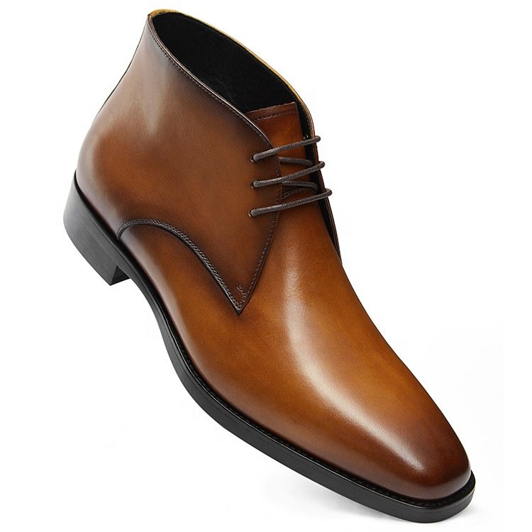 Elegant fashion genuine leather men boots wholesale leather boots for men oxford handmade breathable Party men's ankle boots