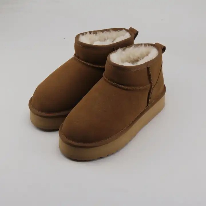 Classical Snow Boots for women with Genuine Leather Simple Style lowest price Faux Leather Shoes ladies Women Winter Snow Boots