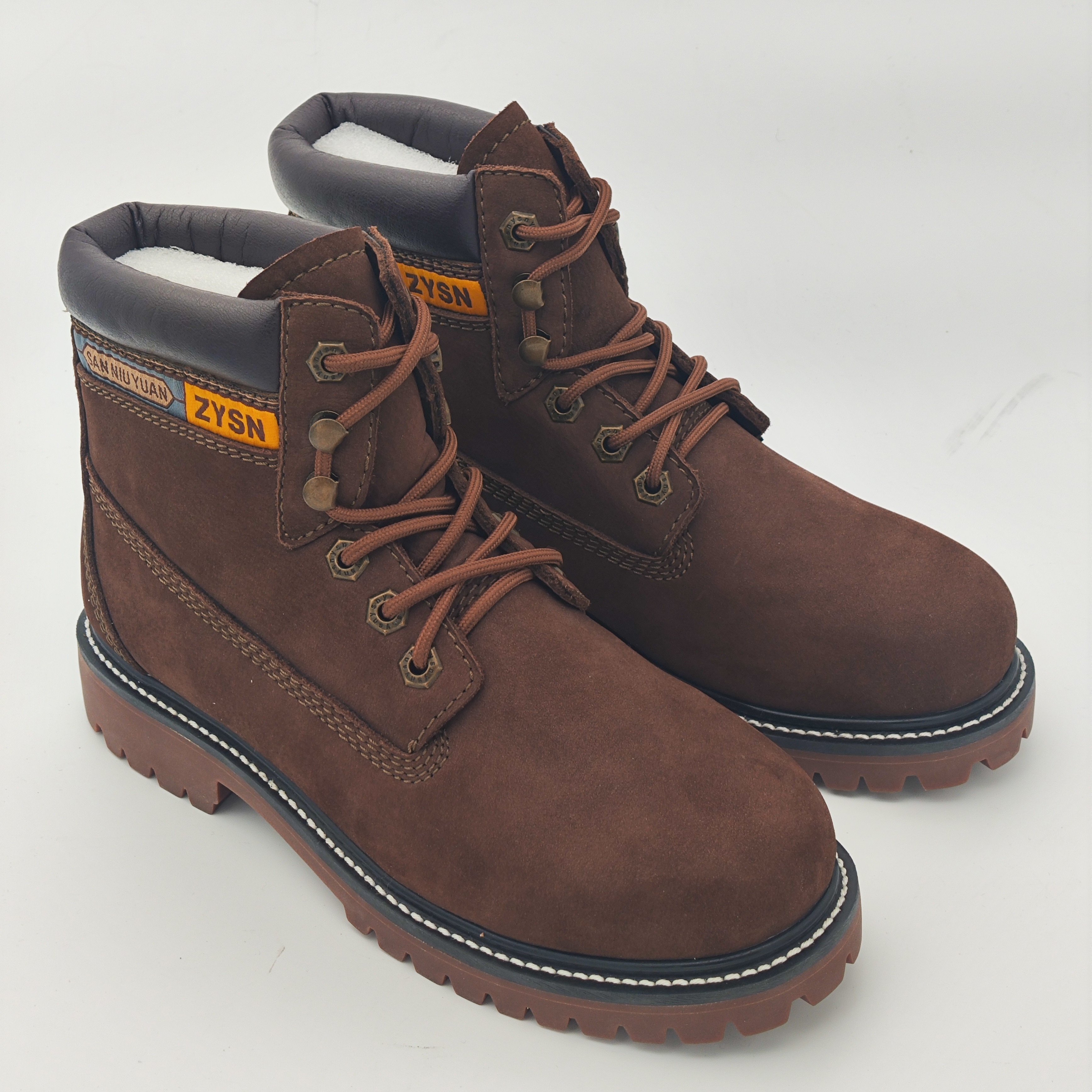 Cow Nubuck Leather Safty Boot Goodyear Welted Rubber Sole Work Safety Boot