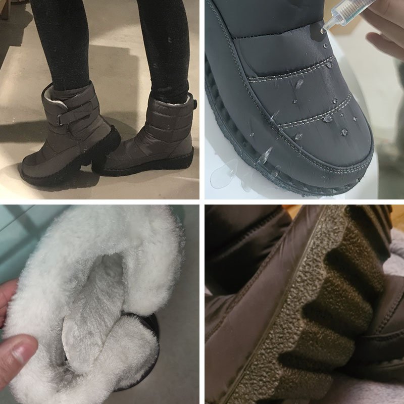 2023 Winter Fashion Genuine Leather Shoes women's snow boots Fuzzy Warm Indoor Bedroom Shoes Outdoor Warm platform boots