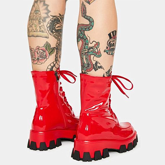 2022 Custom Design Fashion Anti-Slip Thick Sole Round Toe Ankle Boots Moto Biker Women combat boot