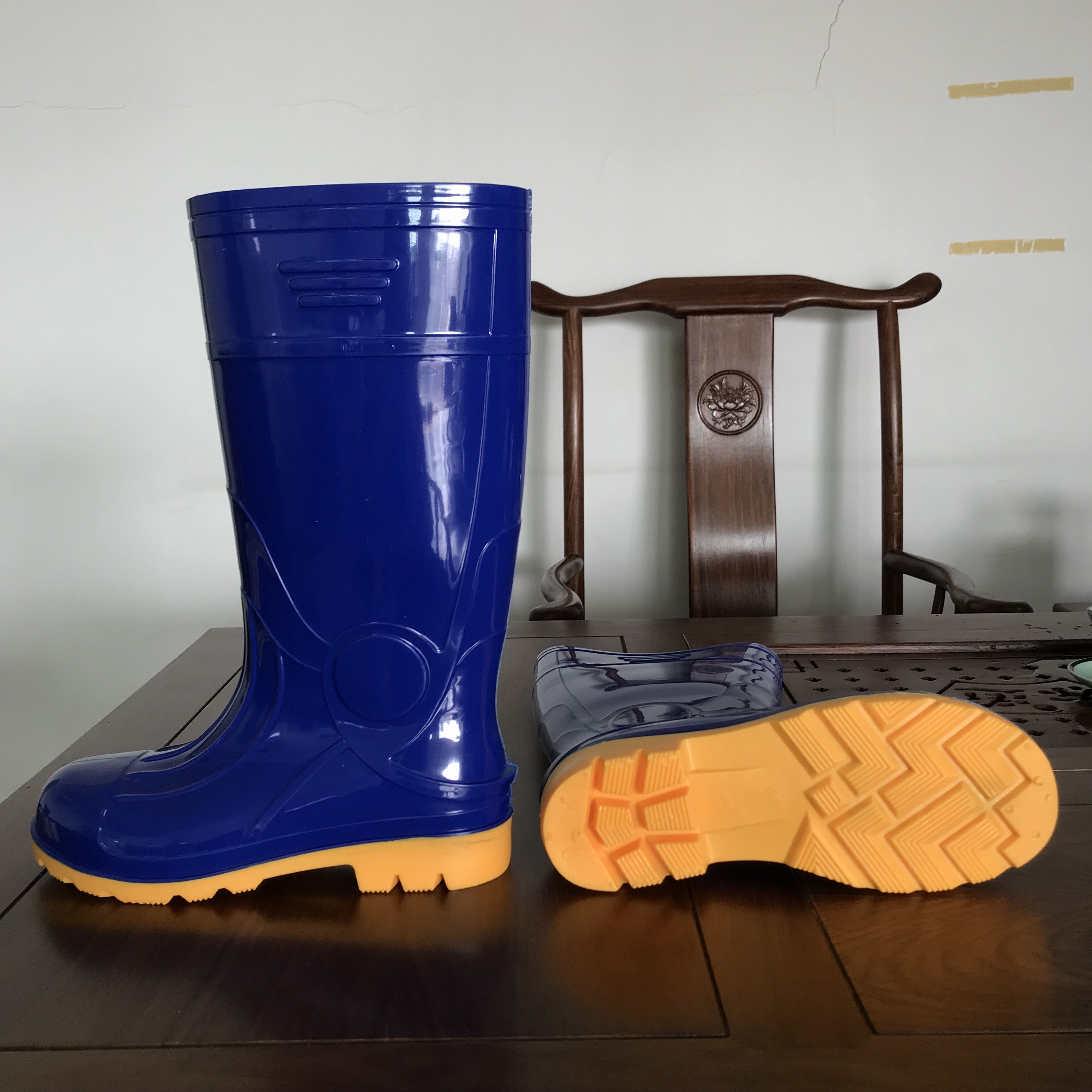 Wholesale Custom Industry Steel Toe Waterproof Rubber Wellington Rain Boots for Men