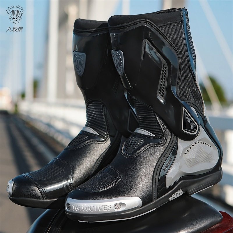 Customized Professional Motorbike Shoes Break Biker Waterproof Riding Leather Manufacturers Motorcycle Boots for Men