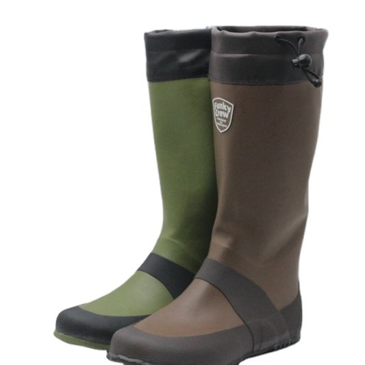 FACTORY FOLDABLE RUBBER KNEE HIGH RAIN BOOTS FOR JAN