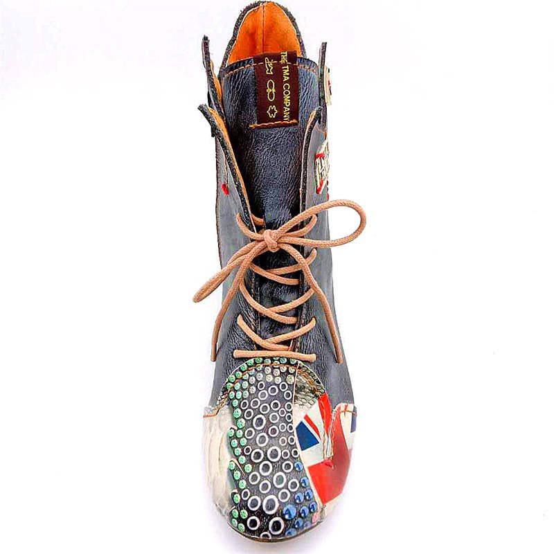 Winter Fashion Thick All-Match Boots Woman Lace-Up Non-Slip Women's Boots Ankle Shoes