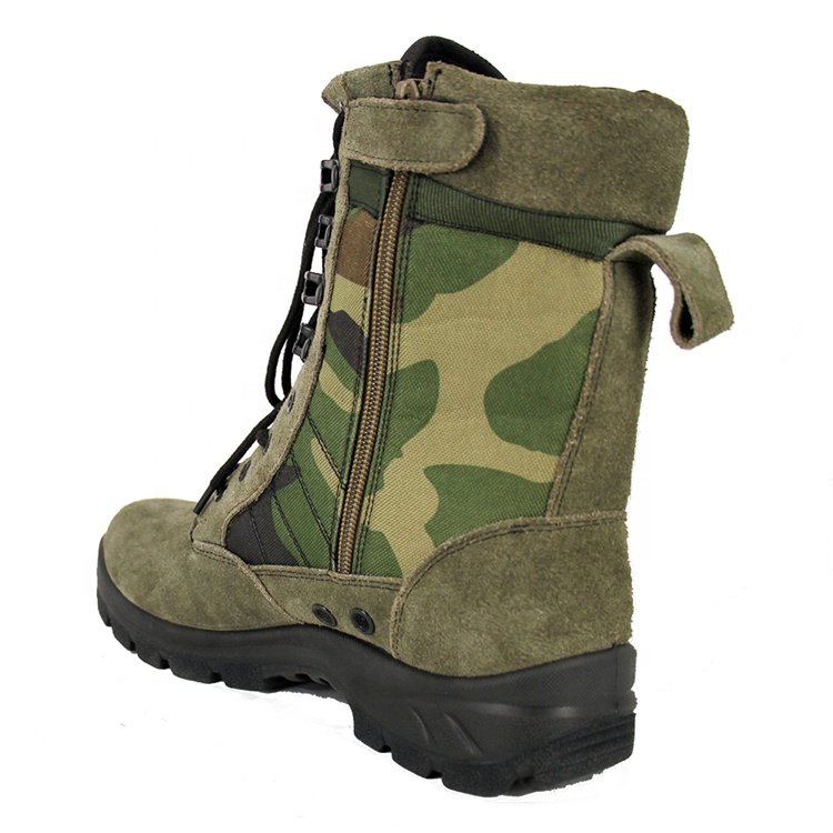High Quality Mid Leather Boots Outdoor Training Hiking Men's Boots Forest Camouflage Shoes