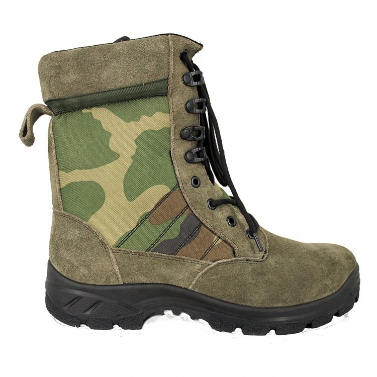High Quality Mid Leather Boots Outdoor Training Hiking Men's Boots Forest Camouflage Shoes
